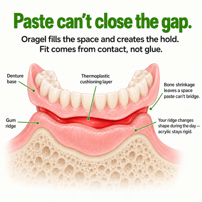 Vossi Oragel | Fills the Gap Adhesive Can’t Cross — All-Day Hold